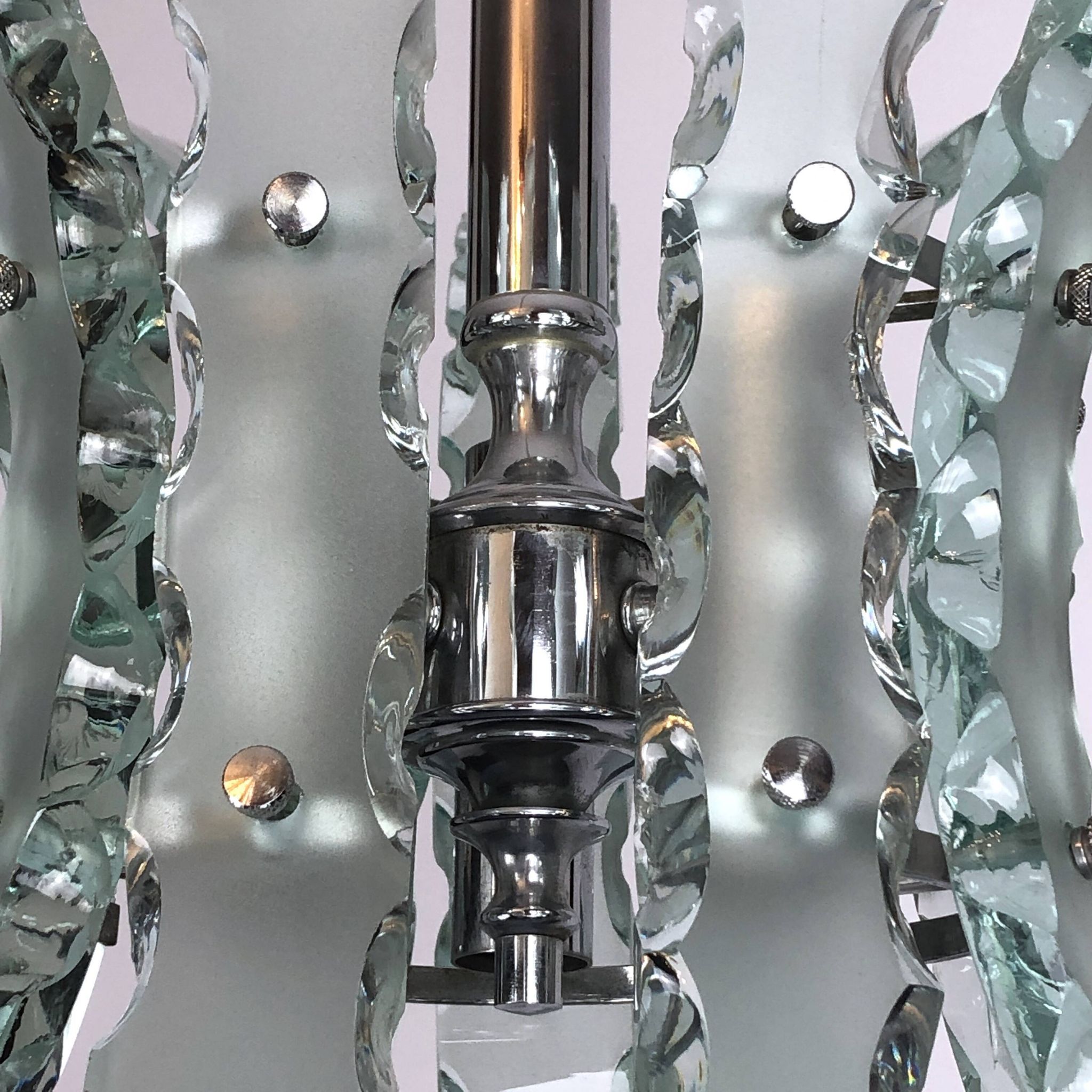 Mid-century Italian cut glass chandelier by Zero Quattro