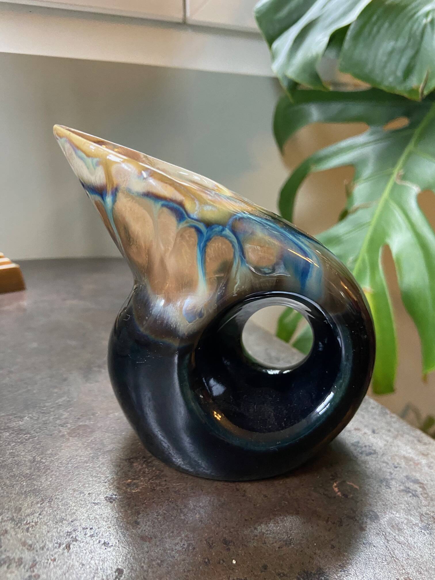 Hand-glazed ceramic pitcher pitcher