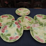 Set of six old slurry dessert plates