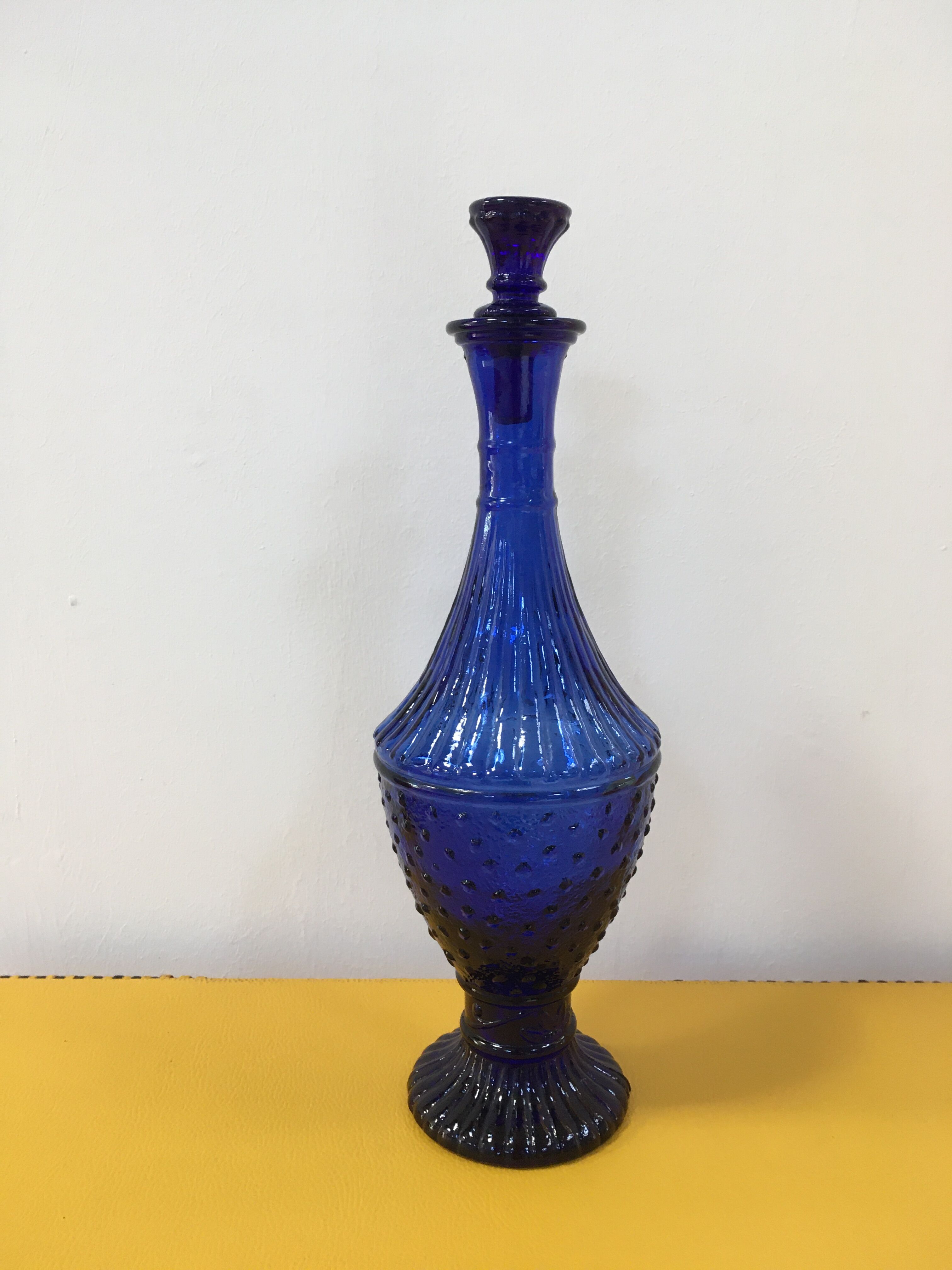 Cobalt blue glass Empoli style carafe