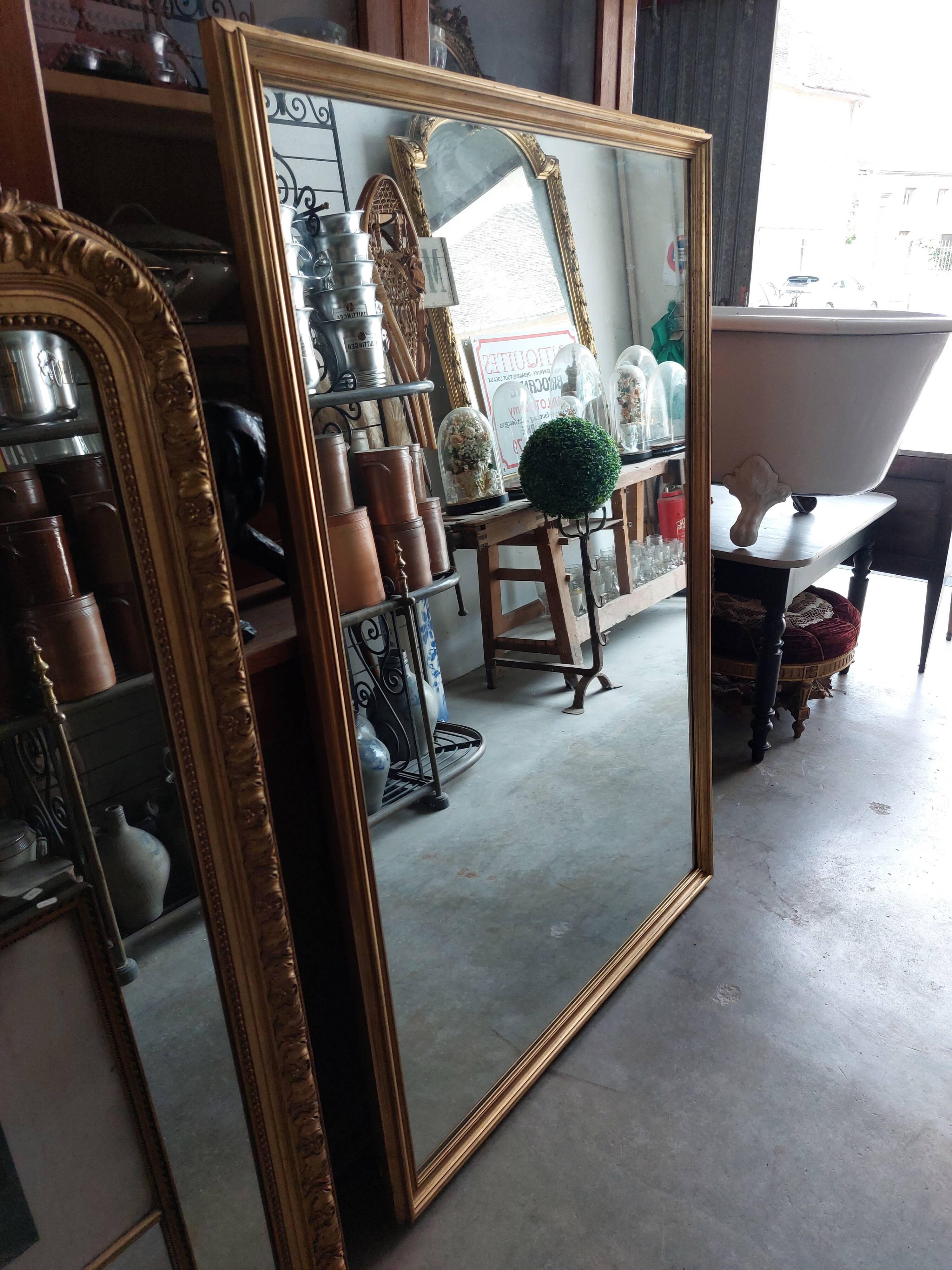 Mirror mirror mirror golden wood bistro style -1m68x1m15