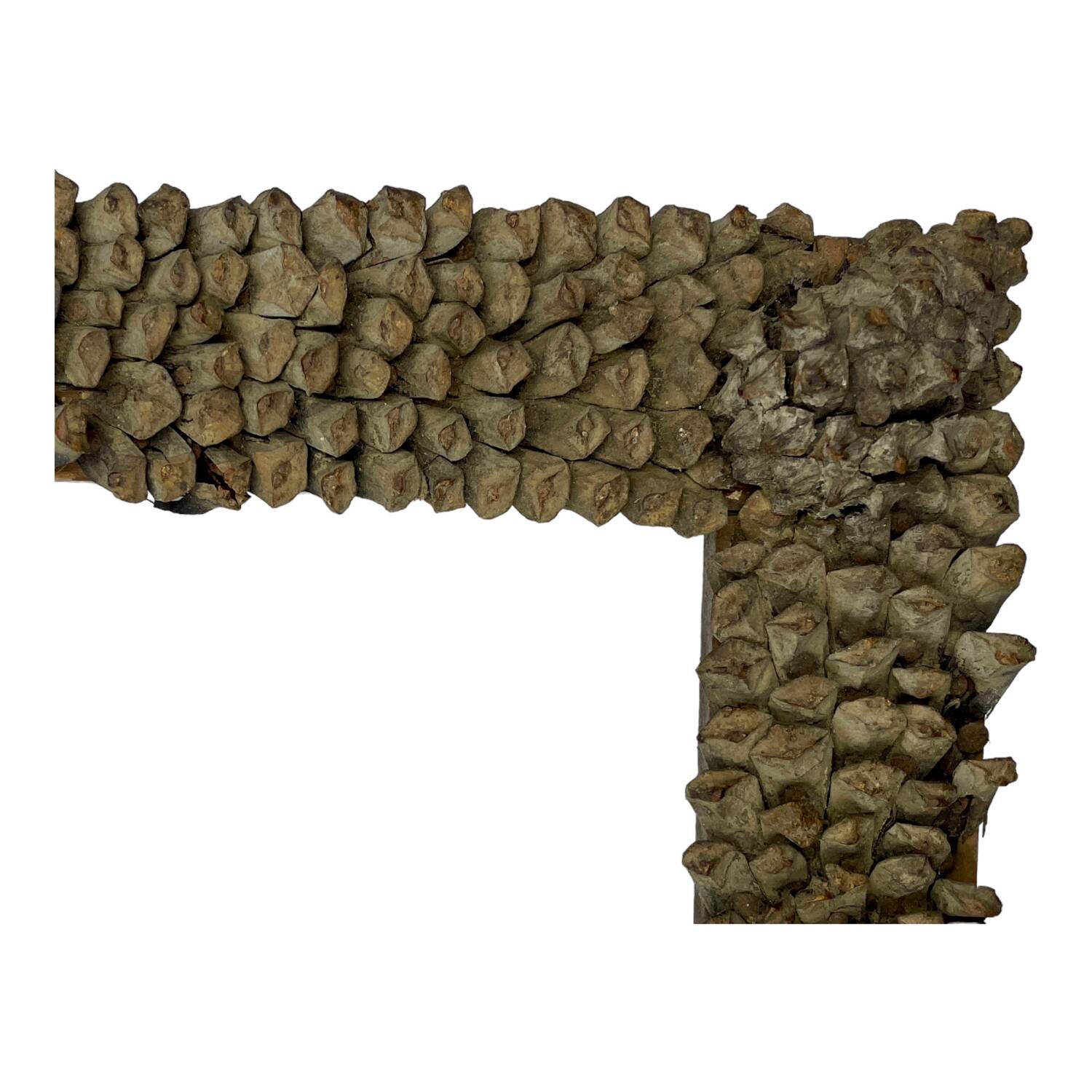 Wooden frame with bread apple pattern, Auvergne peasant folk art