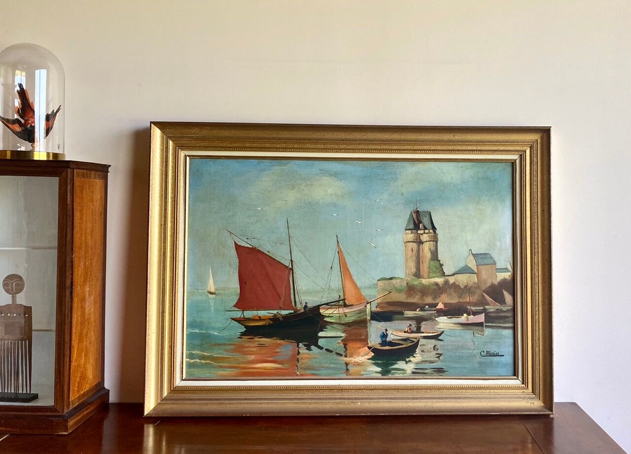 Old painting, Marine , signed 50/60s