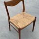Mid-century teak dining chair by Arne Wahl Iversen for Glyngøre Stolefabric