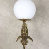Antique Italian Figural Brass Wall Lamp, set of 2