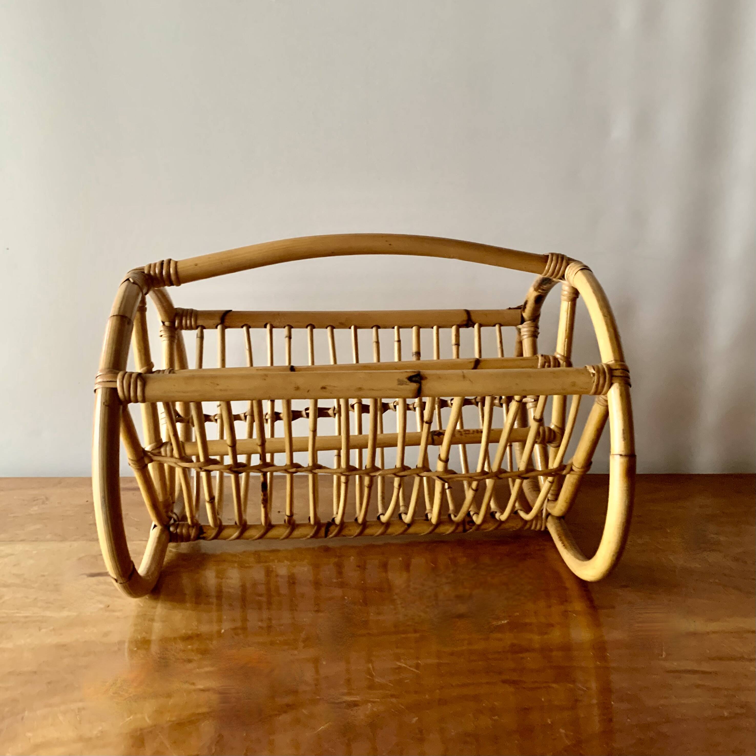 Vintage bamboo magazine rack