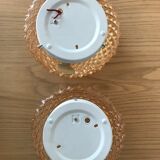 Paire de plafonniers en verre doré vintage