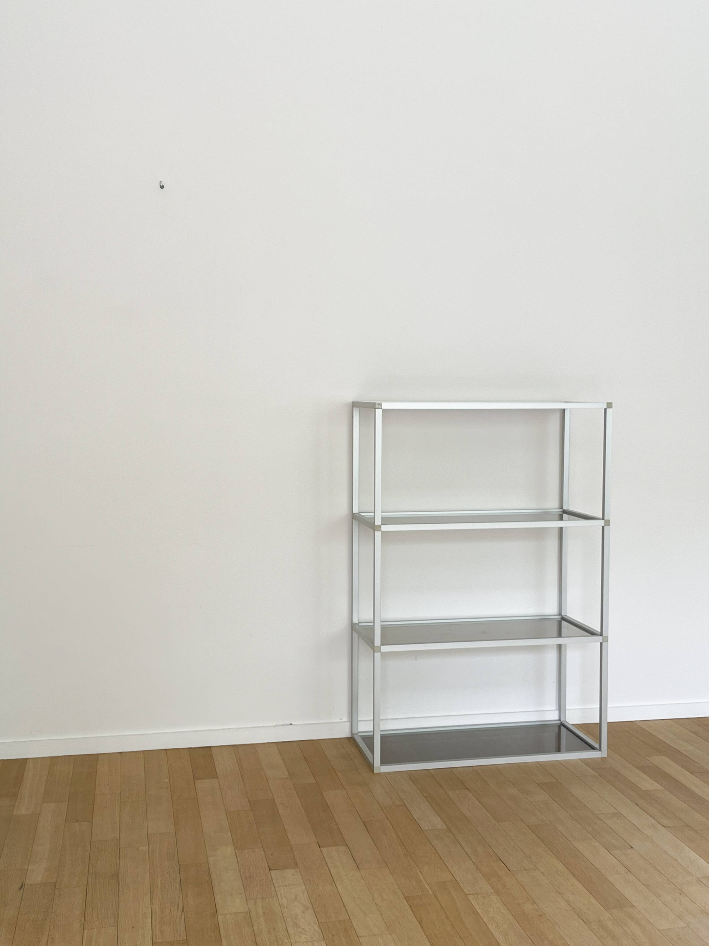Aluminum and glass shelf