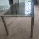 Dining table in chromed steel and smoked glass top, 1969