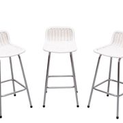 Rohe Noordwolde set of 3 Rattan Bar Stools 1960s Holland