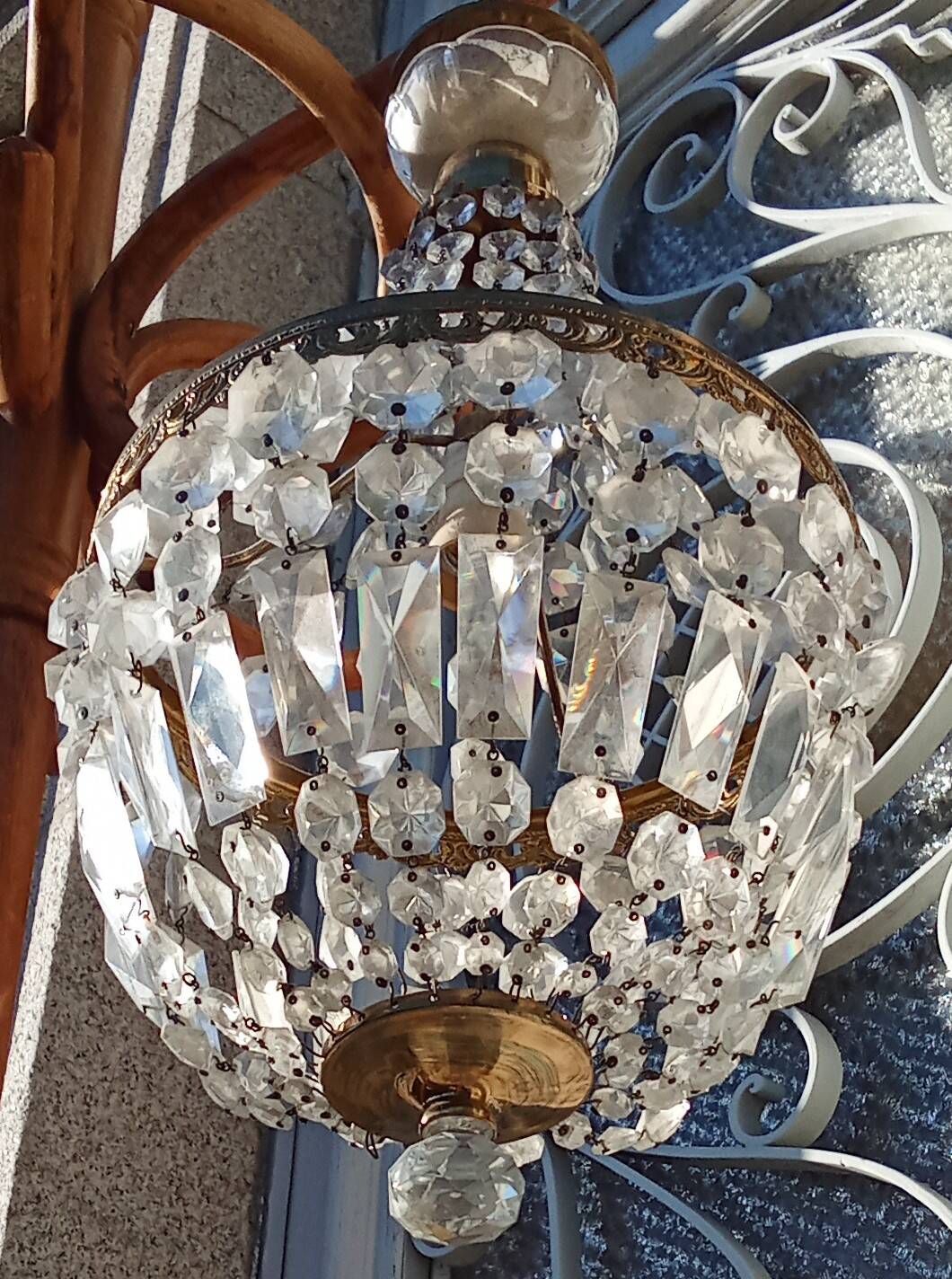 Antique hot air balloon chandelier with tassels