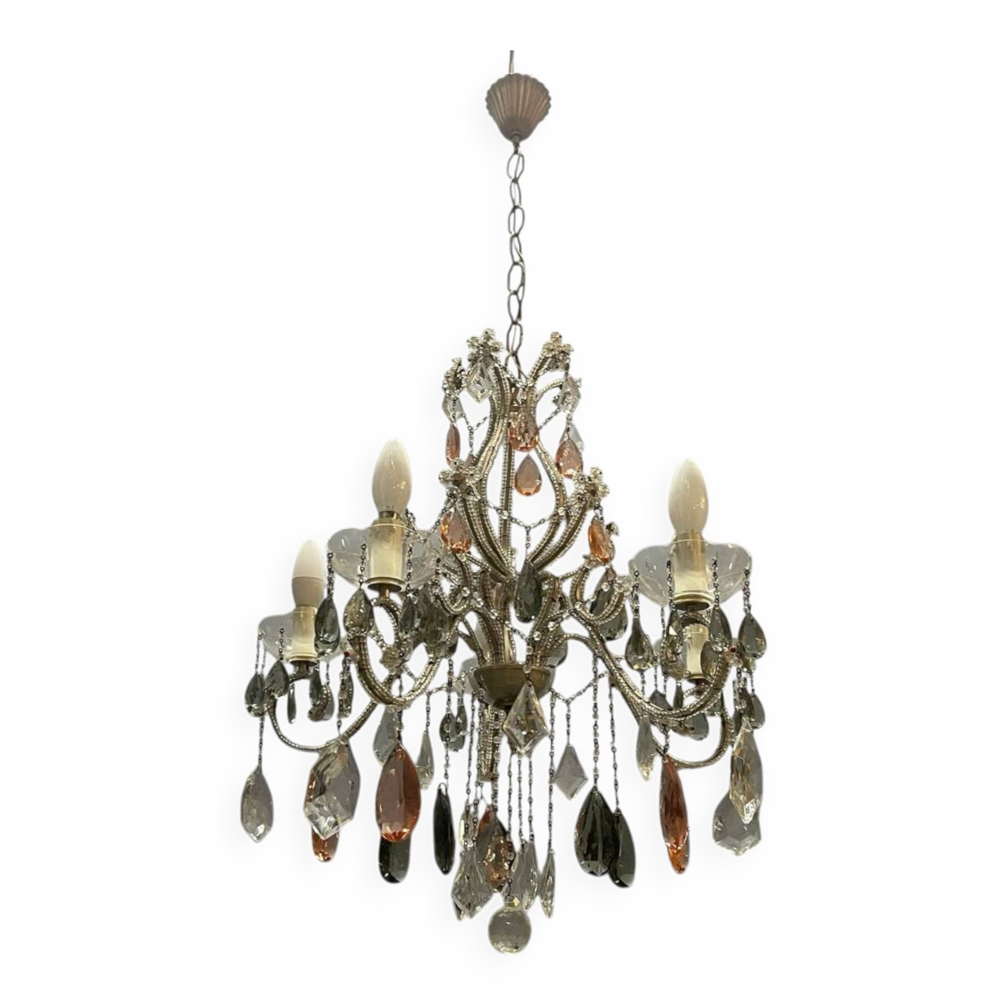 Crystal Beaded Italian Chandelier 1950/60’s