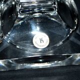 Set of 2 sandblasted crystal candlesticks in lalique art deco style - rattenberg crystal factory in austria