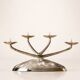 Elegant modernist WMF Ikora chandelier with 4 lights in silver-plated metal.