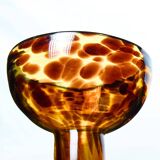 Amber blown glass candle holder – Art Deco style – 24.5 cm