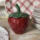 Sugar bowl or jam pot in strawberry majolica.