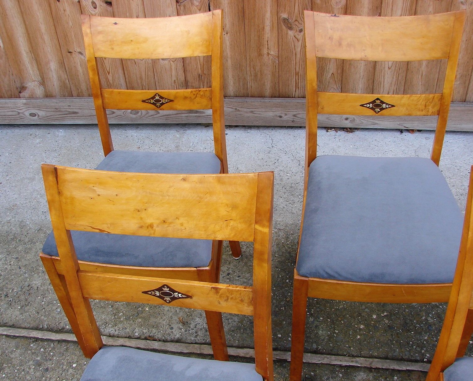Set of 4 art deco chairs, 1940s