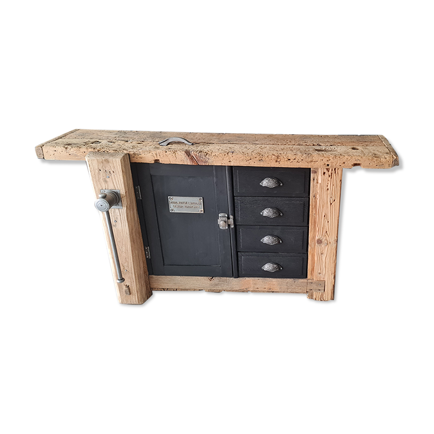 Old workbench furniture by trade four drawers and a door