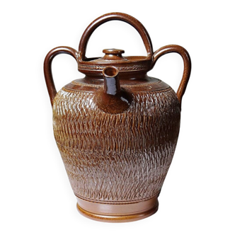 Brown glazed stoneware jug from Beauvais or vintage Bonny.