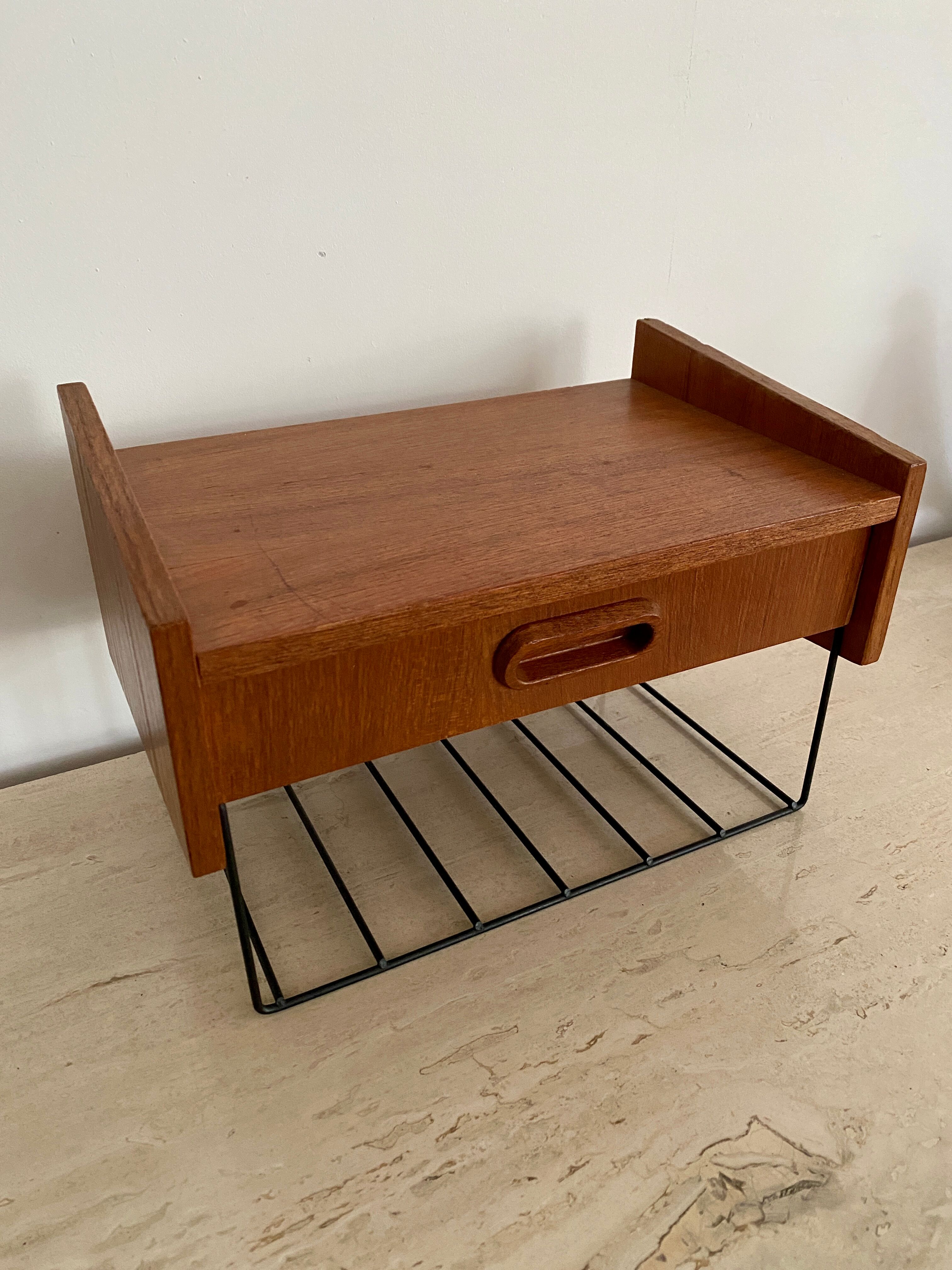 Vintage teak wall shelf