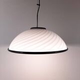 Suspension vintage italienne blanche et noire, années 1980