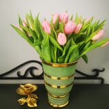 Vase en verre granité