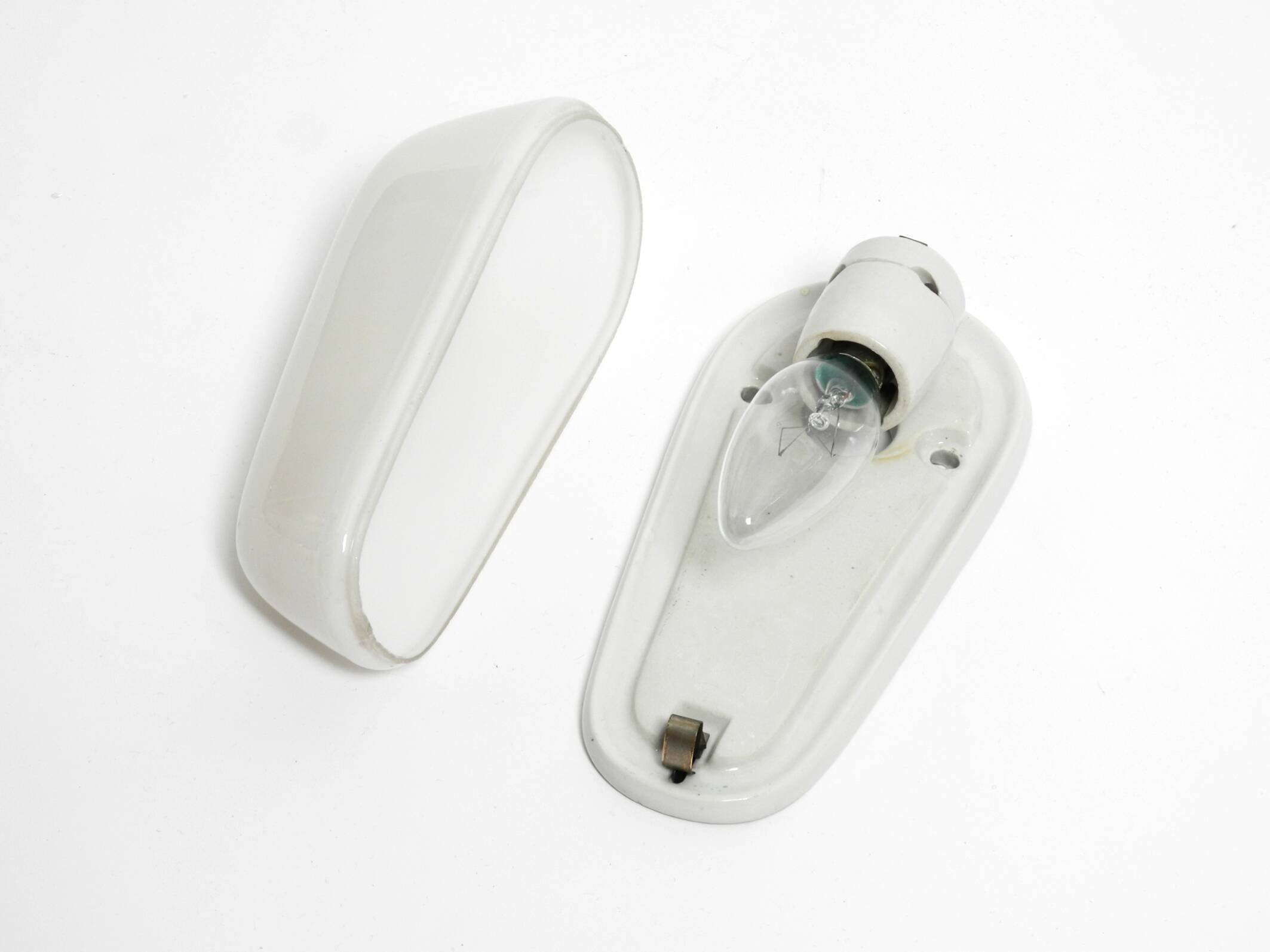 A Mid Century Modern Wagenfeld glass ceramic wall lamp
