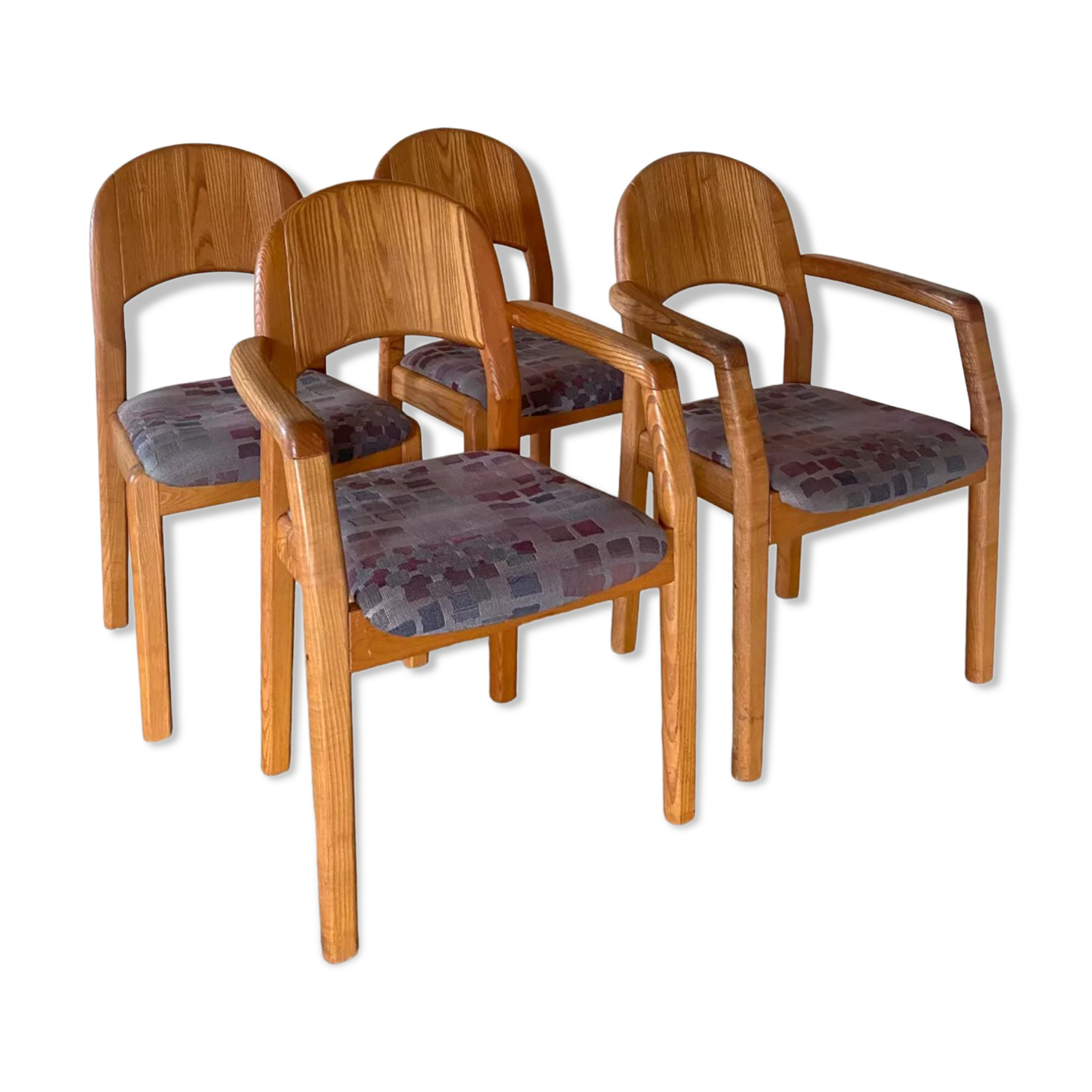 Ensemble de fauteuils et chaises en bois massif par Dylund, 1970