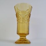 Art Deco Amber Glass Vase, 1940's.
