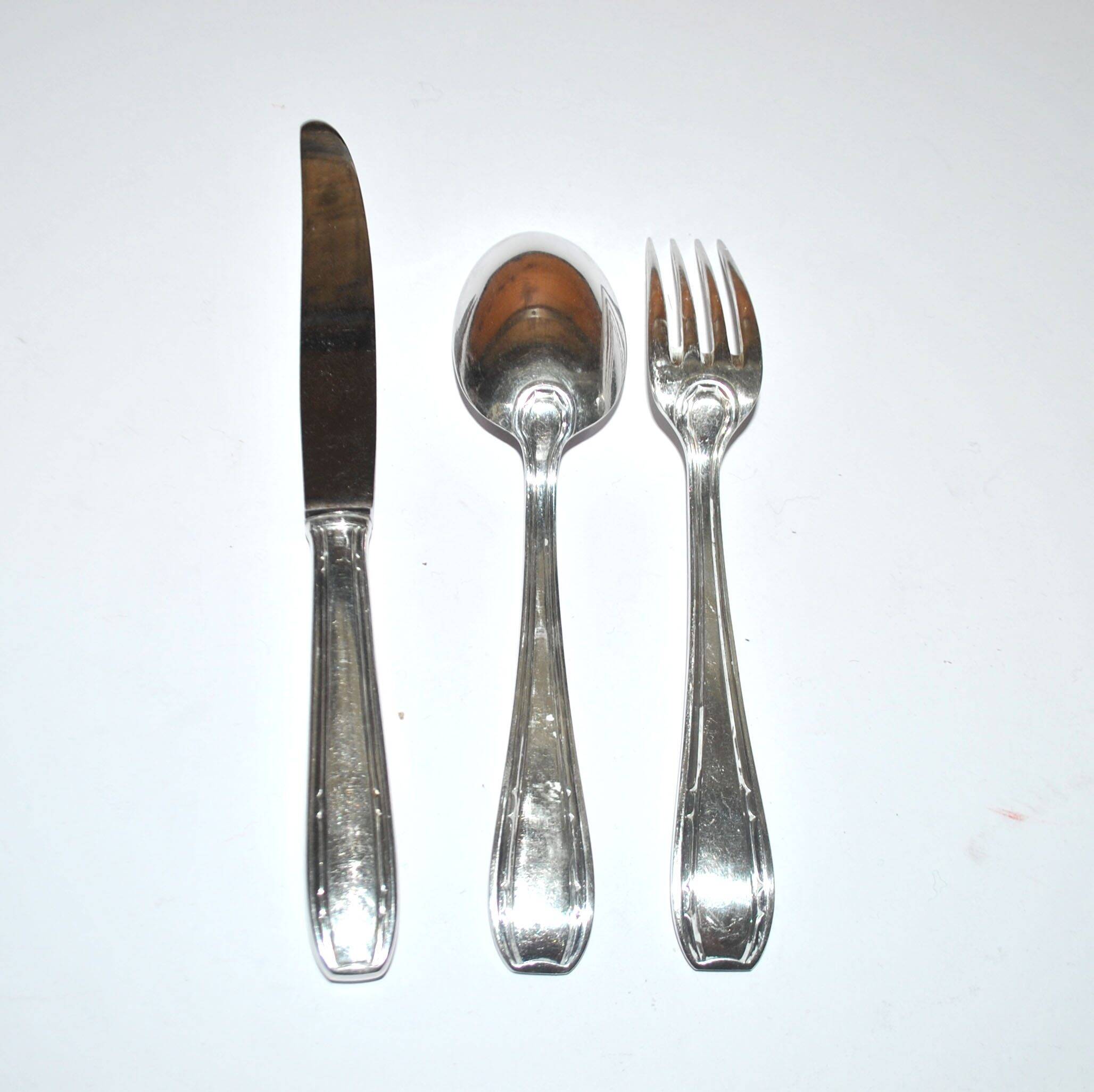 LCF set of 36 silver cutlery for starters and desserts, 1950s design Le Couvert Français