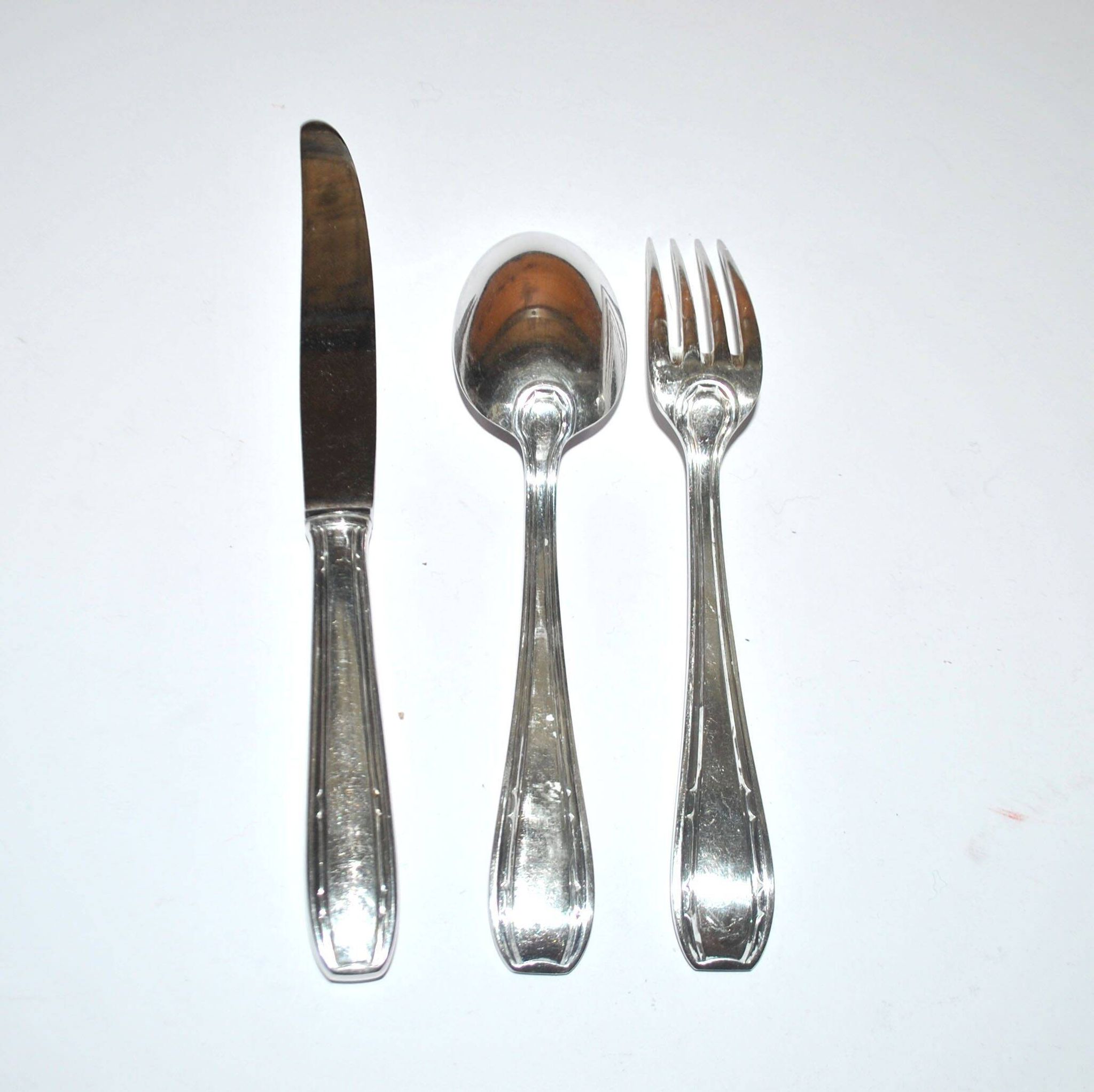 LCF set of 36 silver cutlery for starters and desserts, 1950s design Le Couvert Français