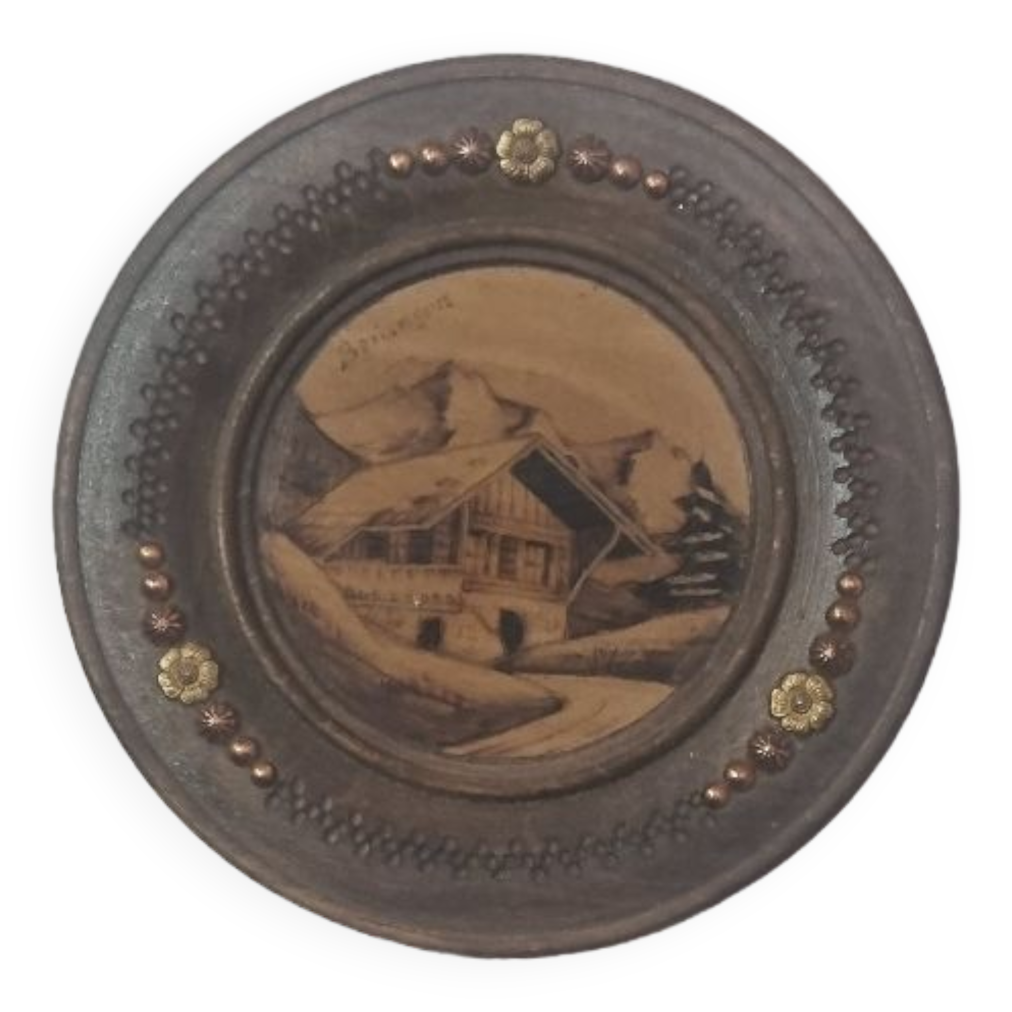 Ancien tableau marqueterie alsacienne signe boli