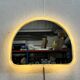 Miroir Hillebrand vintage demi-rond avec éclairage
