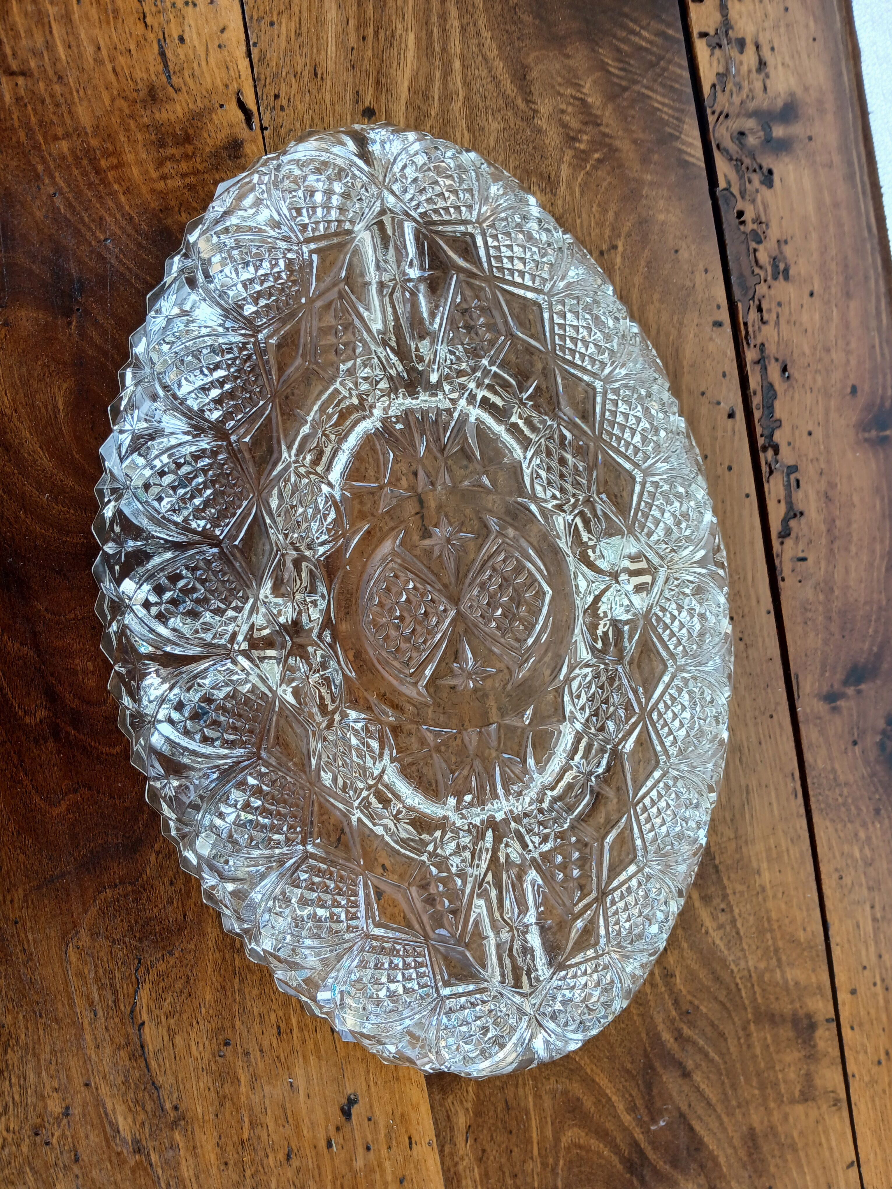 Vintage glass aperitif plate France