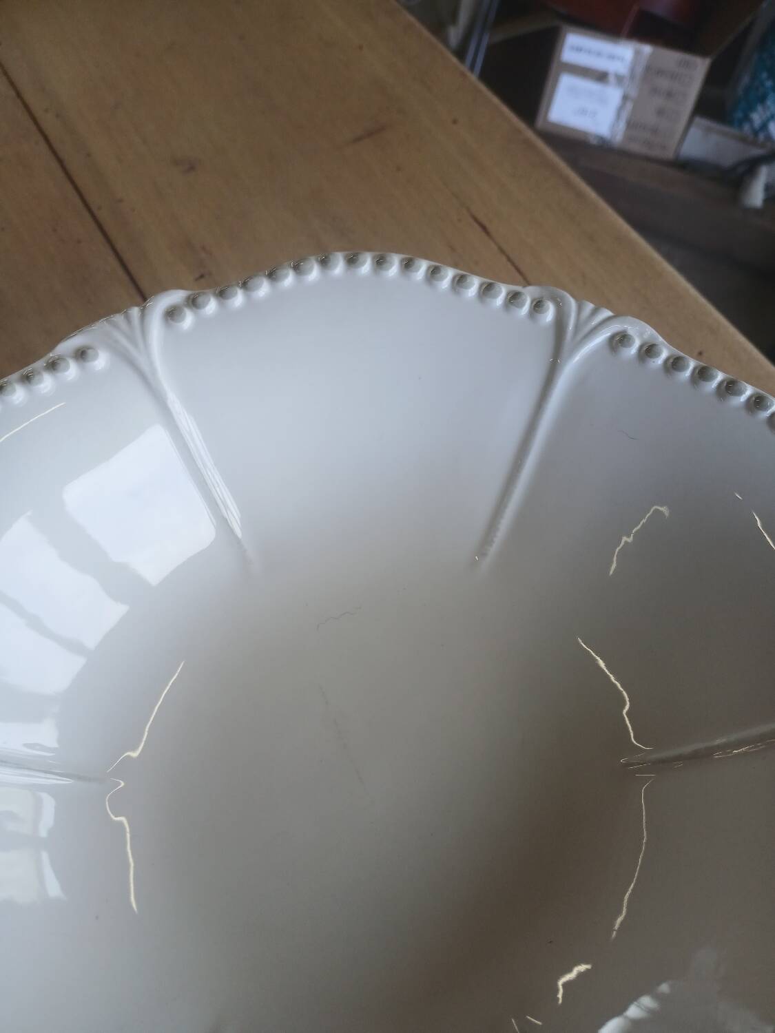 White earthenware compote dish