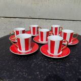 Striped cups and saucers