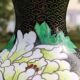Asian handcrafted decorative vase in cloisonné enamels, neck outline & brass base