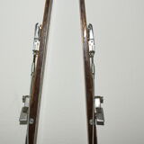 Paire de skis des années 60 en bois  - complets