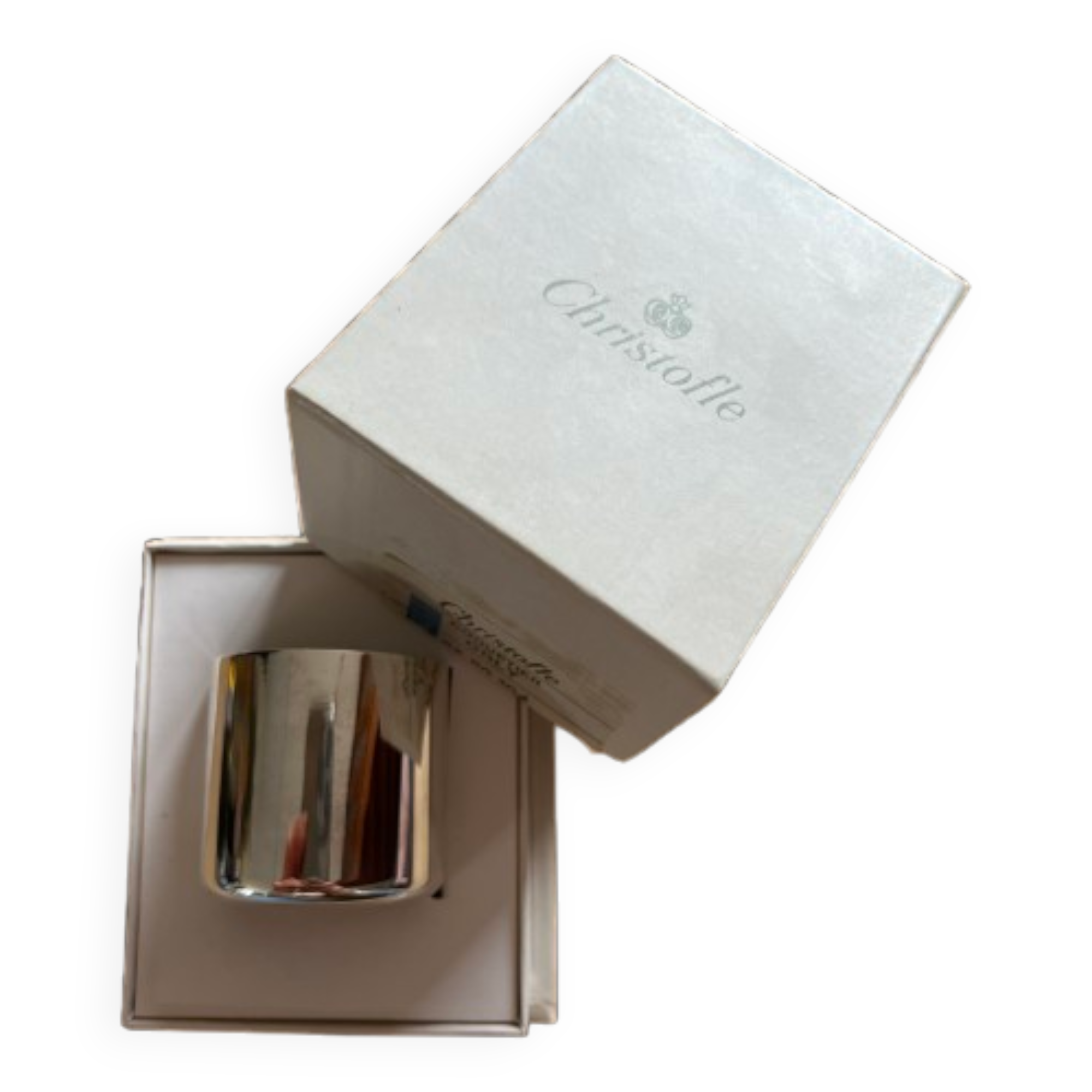 Orly egg cup in silver metal from the christofle brand