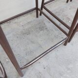 Series of 6 old workshop iron stools 1980