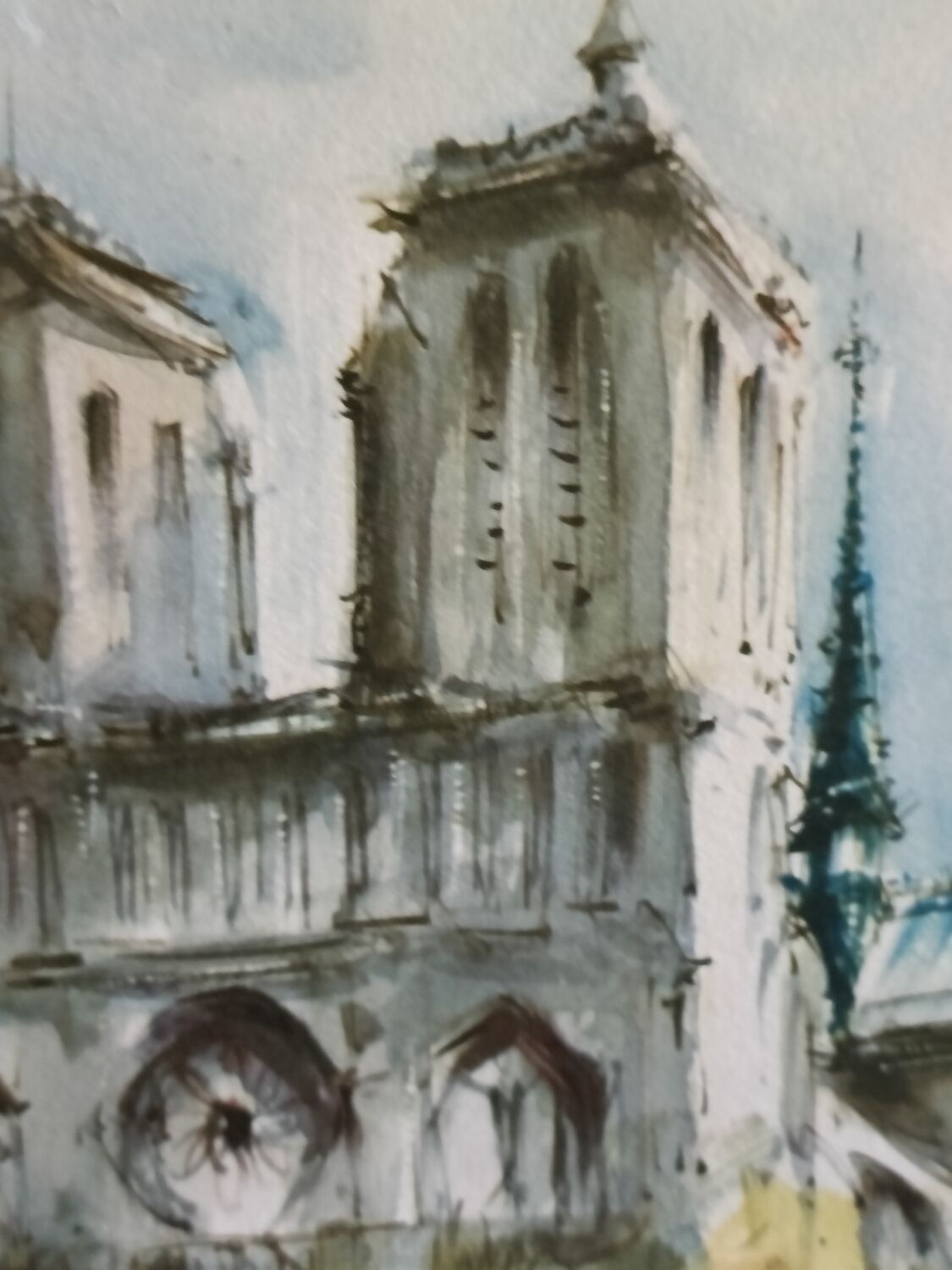 Lithograph Paris Notre Dame