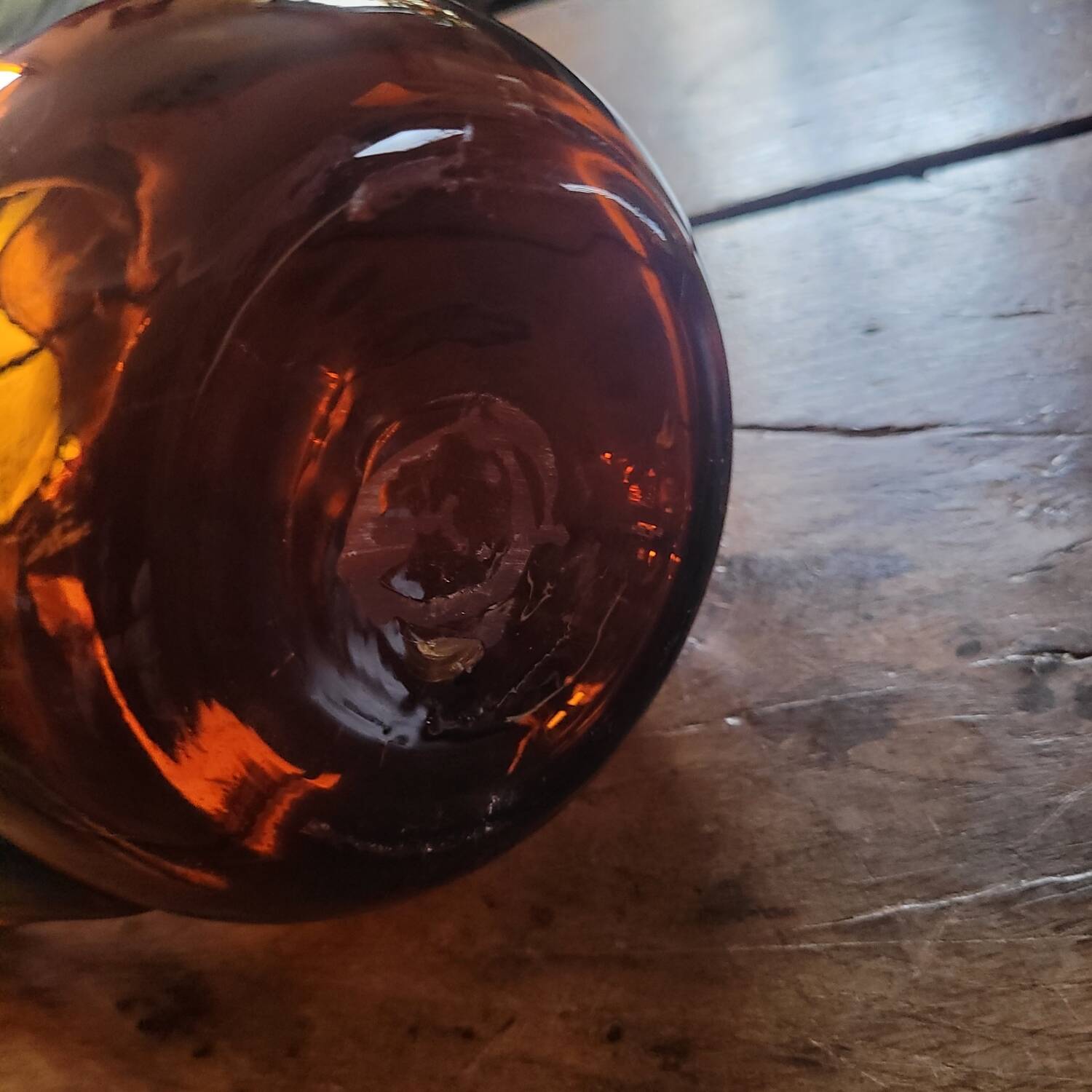 Dark amber glass pitcher – 1960s