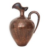 Small Vintage Embossed Copper Pitcher Vase by Egidio Casagrande, Italy