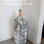 Sculptural vase with a stone effect. Wabi-sabi. Bohemian.