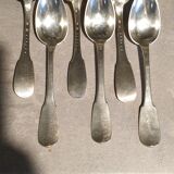grâgout spoons, plain, monogrammed, solid silver