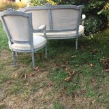 Armchair Cabriolet old Louis XVI style completely renovated