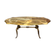 Table basse style classique en laiton et plateau marbre