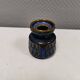 Small candle holder in blue glaze from Danish Søholm 1970s.