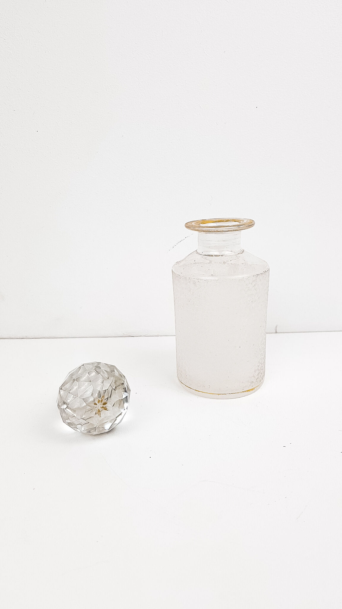 Frosted glass bottle