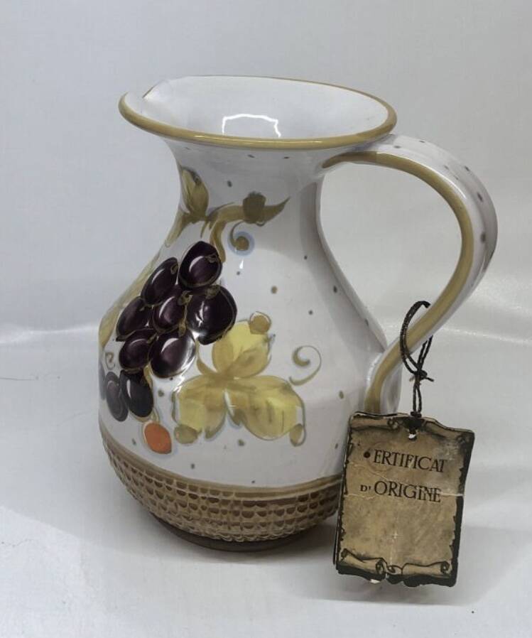 Pitcher decorated with grapes Fratelli Fanciullaci